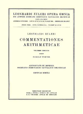 Euler / Du Pasquier |  Commentationes algebraicae ad theoriam combinationum et probabilitatum pertinentes | Buch |  Sack Fachmedien