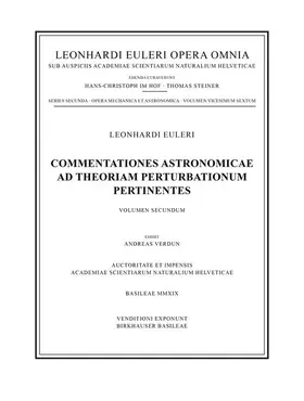 Euler / Verdun |  Commentationes astronomicae ad theoriam perturbationum pertinentes 2nd part | Buch |  Sack Fachmedien