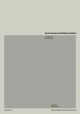 THÜRLIMANN / MAIER |  Bruchversuche an Stahlbetonscheiben | Buch |  Sack Fachmedien