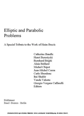 Bandle / Berestycki / Vergara Caffarelli | Elliptic and Parabolic Problems | E-Book | sack.de