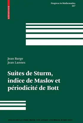 Barge / Lannes | Suites de Sturm, indice de Maslov et périodicité de Bott | E-Book | sack.de