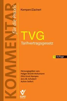 Kempen / Zachert |  TVG- Tarifvertragsgesetz | Buch |  Sack Fachmedien