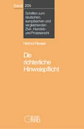 Rensen / Sandrock |  Die richterliche Hinweispflicht | Buch |  Sack Fachmedien