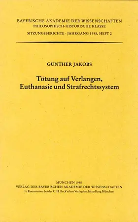  Tötung auf Verlangen, Euthanasie und Strafrechtssystem | Buch |  Sack Fachmedien
