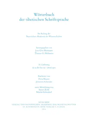 Hartmann / Höllmann |  Wörterbuch der tibetischen Schriftsprache  33. Lieferung | Buch |  Sack Fachmedien