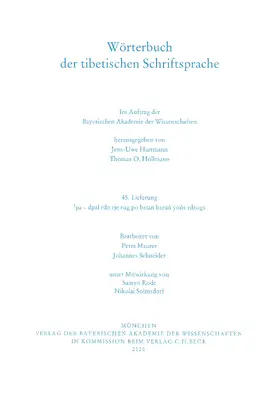 Hartmann / Höllmann |  Wörterbuch der tibetischen Schriftsprache  45. Lieferung | Buch |  Sack Fachmedien