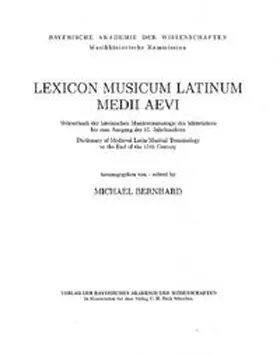 Bernhard | Lexicon Musicum Latinum Medii Aevi  13. Faszikel - Fascicle 13 (musicus - pausa) | Buch | 978-3-7696-6508-6 | sack.de