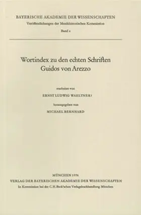 Bernhard |  Wortindex zu den echten Schriften Guidos von Arezzo | Buch |  Sack Fachmedien