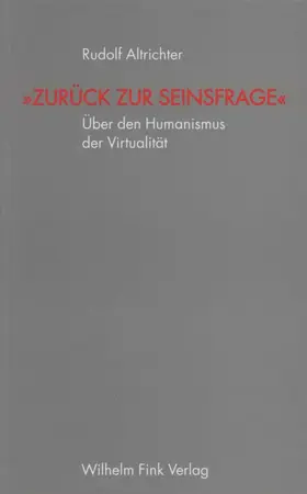 Altrichter |  Zurück zur Seinsfrage | Buch |  Sack Fachmedien