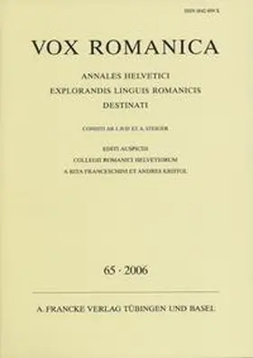 Franceschini / Kristol |  Vox Romanica 65 (2006) | Buch |  Sack Fachmedien