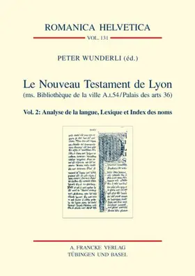 Wunderli |  Le Nouveau Testament occitan de Lyon | Buch |  Sack Fachmedien