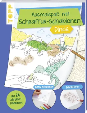 frechverlag |  Ausmalspaß mit Schraffur-Schablonen Dinos | Buch |  Sack Fachmedien