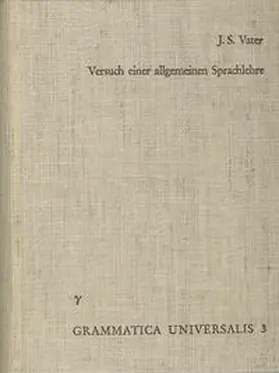 Vater |  Versuch einer allgemeinen Sprachlehre | Buch |  Sack Fachmedien