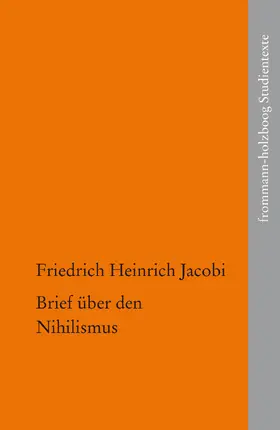 Jacobi |  Brief über den Nihilismus | eBook | Sack Fachmedien