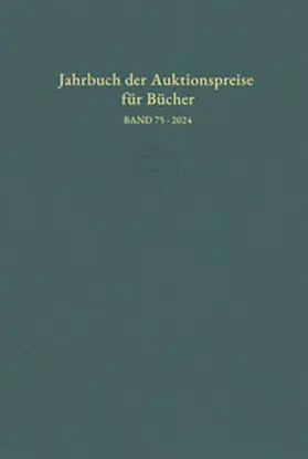  Jahrbuch der Auktionspreise für Bücher, Handschriften und Autographen | Buch |  Sack Fachmedien