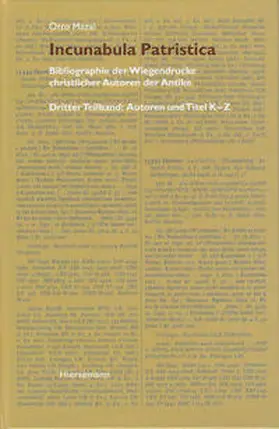 Mazal |  Incunabula Patristica | Buch |  Sack Fachmedien
