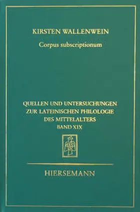 Wallenwein |  Corpus subscriptionum | Buch |  Sack Fachmedien
