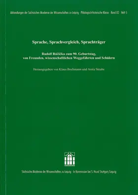 Bochmann / Steube |  Sprache, Sprachvergleich, Sprachträger | Buch |  Sack Fachmedien