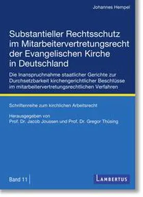 Hempel / Thüsing / Joussen |  Substantieller Rechtsschutz im Mitarbeitervertretungsrecht der Evangelischen Kirche in Deutschland | Buch |  Sack Fachmedien