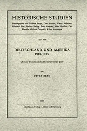 Berg |  Deutschland und Amerika 1918 - 1929 | Buch |  Sack Fachmedien