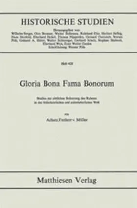 Müller |  Gloria Bona Fama Bonorum | Buch |  Sack Fachmedien