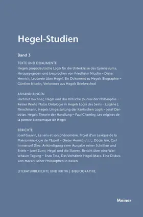 Nicolin / Pöggeler |  Hegel-Studien / Hegel-Studien | Buch |  Sack Fachmedien