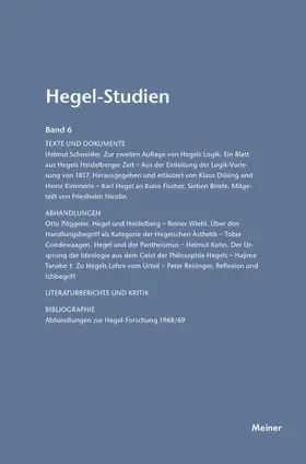Pöggeler / Nicolin |  Hegel-Studien / Hegel-Studien Band 6 (1971) | Buch |  Sack Fachmedien