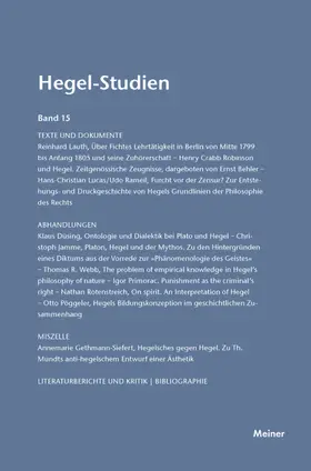 Pöggeler / Nicolin |  Hegel-Studien / Hegel-Studien | Buch |  Sack Fachmedien