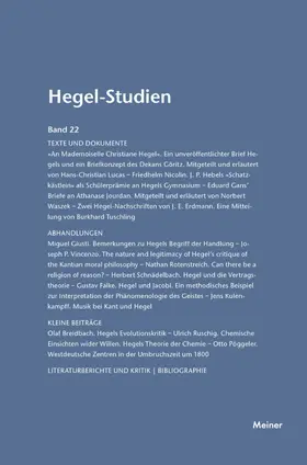 Pöggeler / Nicolin |  Hegel-Studien / Hegel-Studien Band 22 (1987) | Buch |  Sack Fachmedien