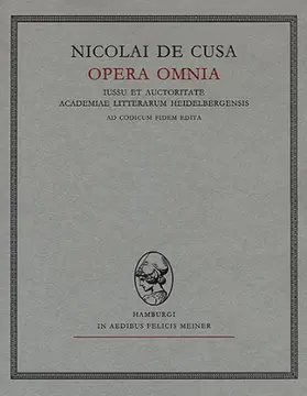 Klibansky |  Nicolai de Cusa Opera omnia | Buch |  Sack Fachmedien
