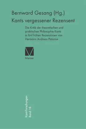 Gesang |  Kants vergessener Rezensent | Buch |  Sack Fachmedien