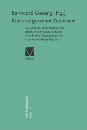 Gesang |  Kants vergessener Rezensent | eBook | Sack Fachmedien