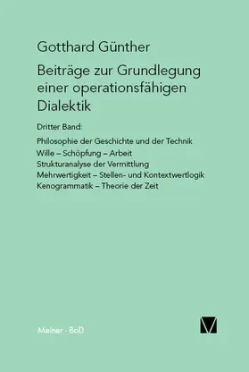 Günther |  Beiträge zur Grundlegung einer operationsfähigen Dialektik (III) | eBook | Sack Fachmedien