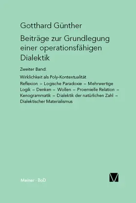 Günther | Beiträge zur Grundlegung einer operationsfähigen Dialektik (II) | E-Book | sack.de