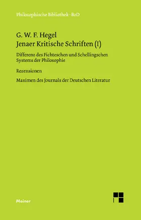 Hegel / Brockard / Buchner |  Jenaer Kritische Schriften I | eBook | Sack Fachmedien