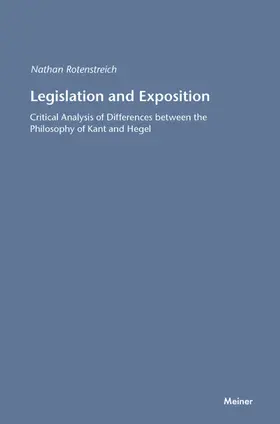 Rotenstreich |  Legislation and Exposition | Buch |  Sack Fachmedien
