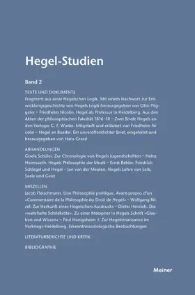 Nicolin / Pöggeler | Hegel-Studien Band 2 | E-Book | sack.de