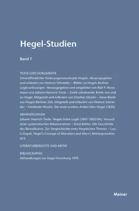 Nicolin / Pöggeler |  Hegel-Studien Band 7 | eBook | Sack Fachmedien
