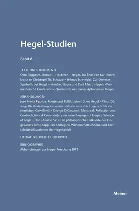 Nicolin / Pöggeler | Hegel-Studien Band 8 | E-Book | sack.de