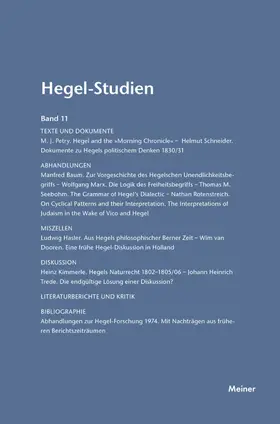 Nicolin / Pöggeler |  Hegel-Studien Band 11 | eBook | Sack Fachmedien