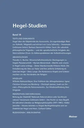 Nicolin / Pöggeler |  Hegel-Studien Band 18 | eBook | Sack Fachmedien