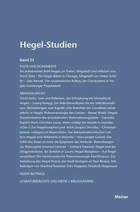 Nicolin / Pöggeler |  Hegel-Studien Band 23 | eBook | Sack Fachmedien