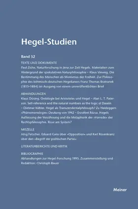Nicolin / Pöggeler |  Hegel-Studien Band 32 | eBook | Sack Fachmedien