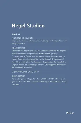 Nicolin / Pöggeler |  Hegel-Studien Band 35 | eBook | Sack Fachmedien