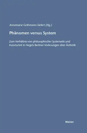 Gethmann-Siefert | Phänomen versus System | E-Book | www2.sack.de