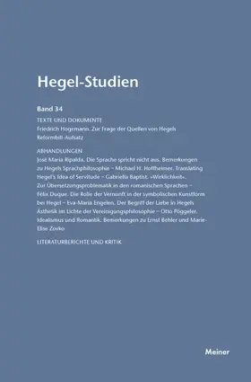 Nicolin / Pöggeler |  Hegel-Studien Band 34 | eBook | Sack Fachmedien