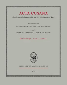 Helmrath / Woelki |  Acta Cusana. Quellen zur Lebensgeschichte des Nikolaus von Kues. Band II, Lieferung 5 | Buch |  Sack Fachmedien
