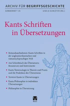 Schlüter |  Kants Schriften in Übersetzungen | Buch |  Sack Fachmedien