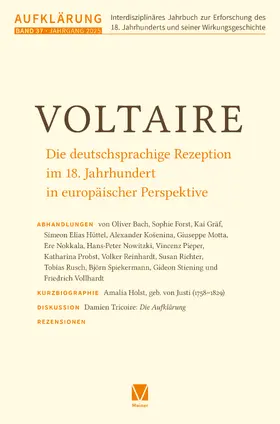 Mulsow / Stiening / Vollhardt |  Aufklärung 37: Voltaire | Buch |  Sack Fachmedien