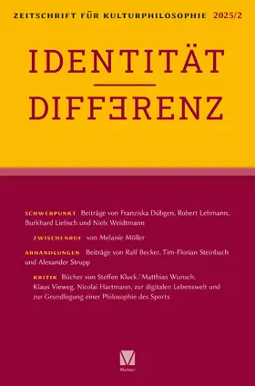 Becker / Bermes / Schlitte | Identität/Differenz | Buch | 978-3-7873-5138-1 | www2.sack.de